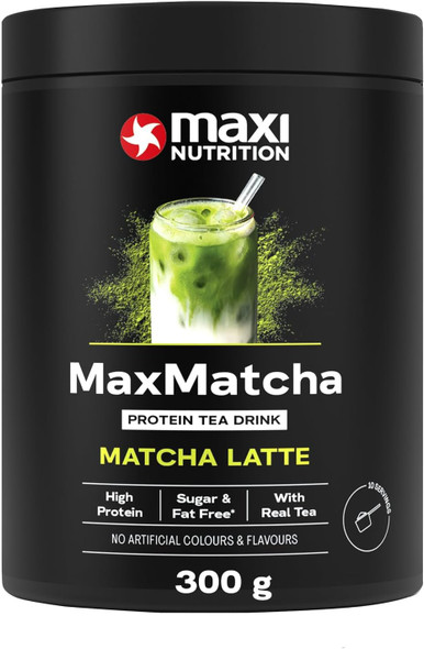 MaxiNutrition MaxMatcha Classic Whey Protein 300 g with Japanese Matcha, Sugar Free & Low Fat, 21g Protein per Serving, 111 Calories. NO Artificial Colours & Flavours