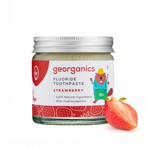 Georganics Kids Fluoride Toothpaste with Hydroxyapatite Strawberry 50ml