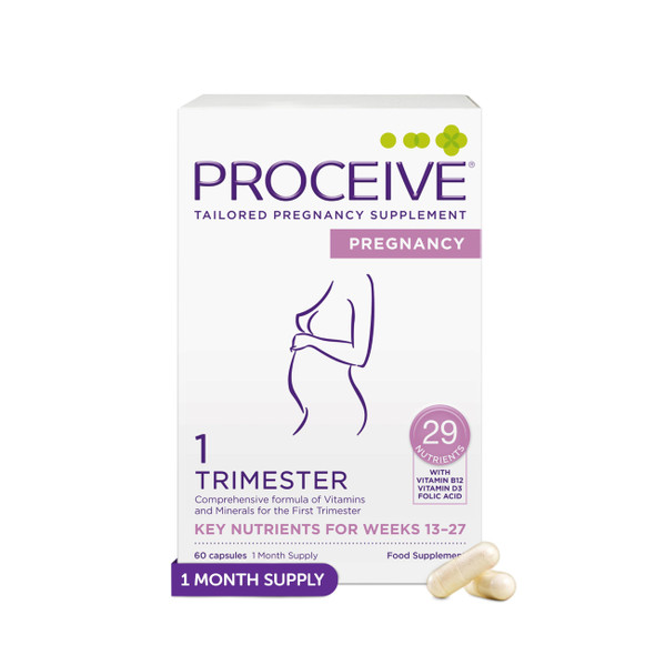 Proceive® Pregnancy Trimester 3 (28 Weeks) Vitamin and Mineral Supplements 60 Capsules Vegan  Trimester 1 (60 Capsules)