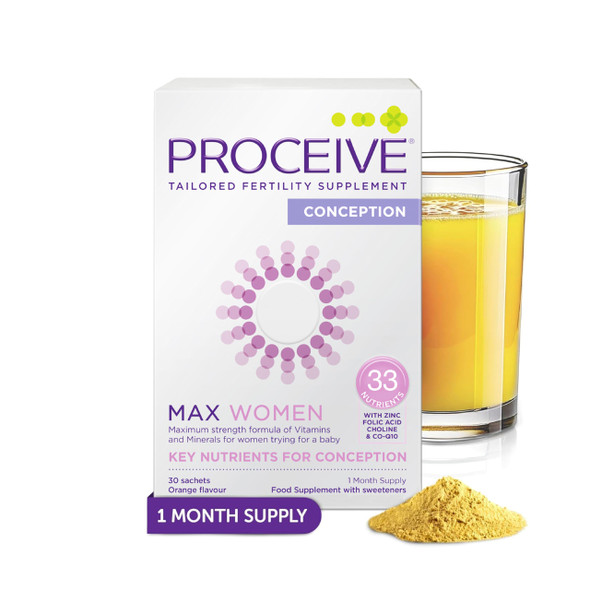 Proceive Max Women - High Strength Fertility Supplements for Conception  Women - 30 Sachets