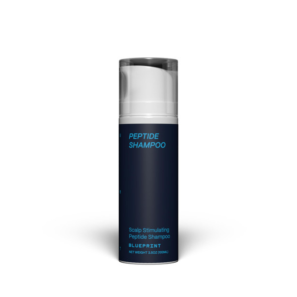 Blueprint Bryan Johnson Peptide Shampoo – 8-Peptide Scalp Treatment with VEGF, Caffeine, Menthol & Arginine – Fragrance-Free & Gentle Formula for Fuller-Looking, Stronger Hair (3.5oz)