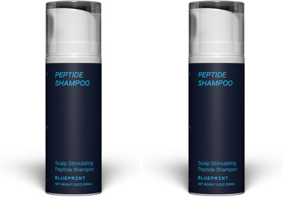 Blueprint Bryan Johnson Peptide Shampoo – 8-Peptide Scalp Treatment with VEGF, Caffeine, Menthol & Arginine – Fragrance-Free & Gentle Formula for Fuller-Looking, Stronger Hair (3.5oz) (Pack of 2)