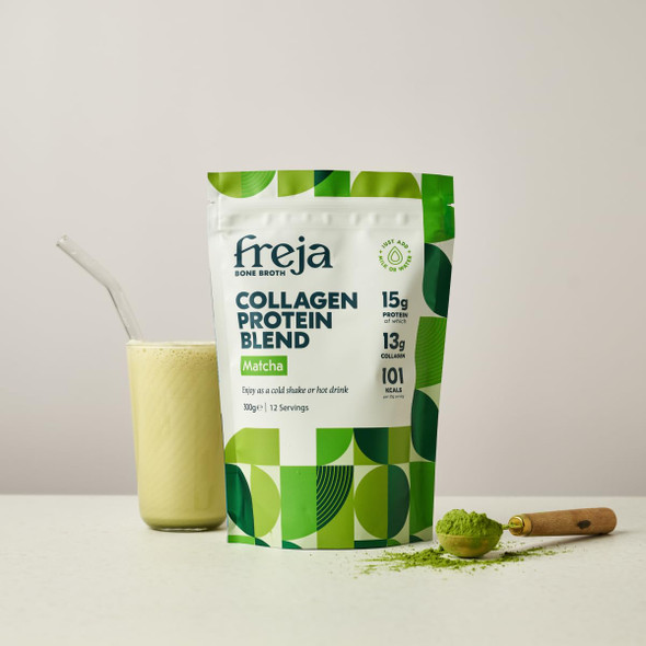 Freja Matcha Collagen Powder Protein Shake  300g  Natural Collagen Blend