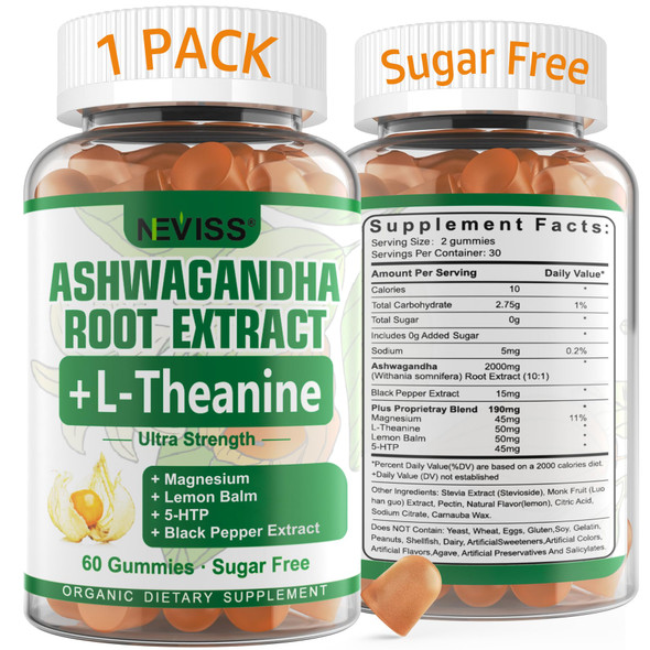 NEVISS Ashwagandha Gummies 2000mg - Ashwagandha Supplement with L-theanine