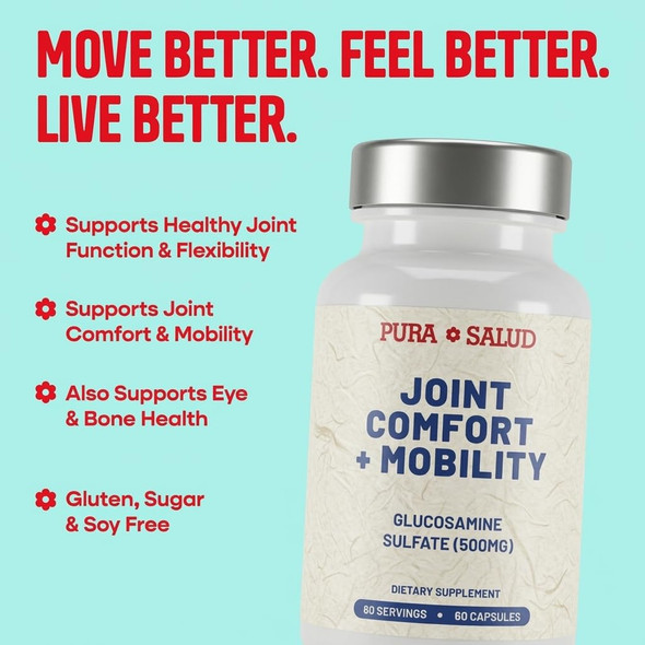 Basic Brands Pura Salud Pureflex Glucosamine Sulfate, 500mg 60 Count