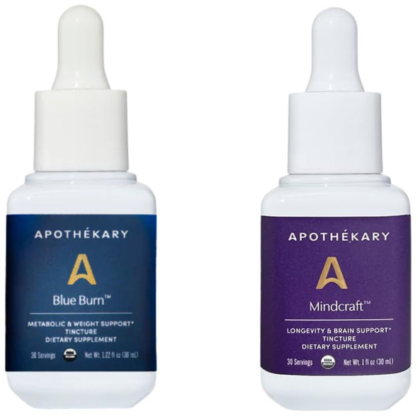ApotheKary Energy Duo Herbal Supplement Bundle Includes Blue Burn And Mindcraft