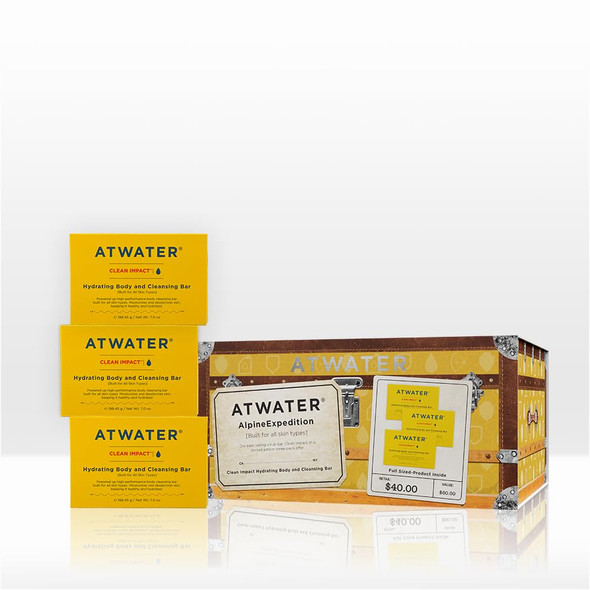Atwater MenS Body Bar Set With 3 Cleansing Bars & Box
