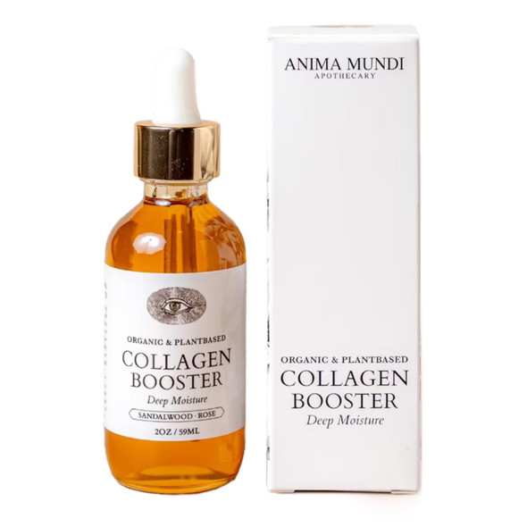 Anima Mundi Collagen Booster Face Oil Hydrating Organic PlantBased Collagen Oil Rose Petals Restore & Regenerate Collagen Receptors For Glowing Skin Complexion (1 Fl Oz)