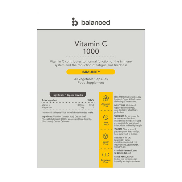 Balanced Vitamin C 1000 30 Caps