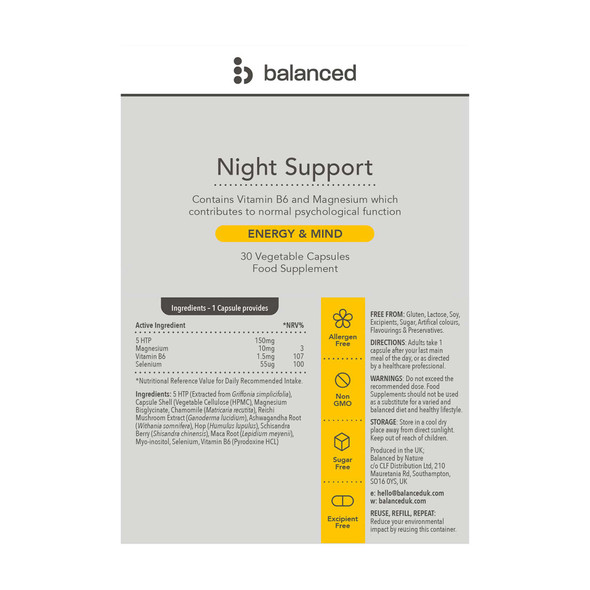 Balanced Night Support 30 Caps