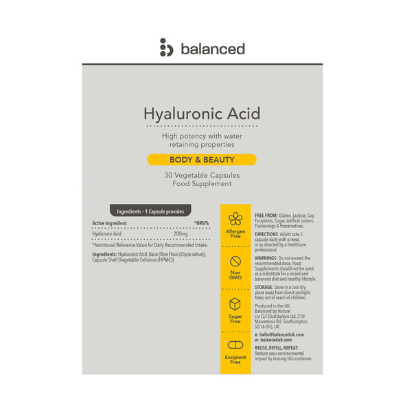 Balanced Hyaluronic Acid 30 Caps