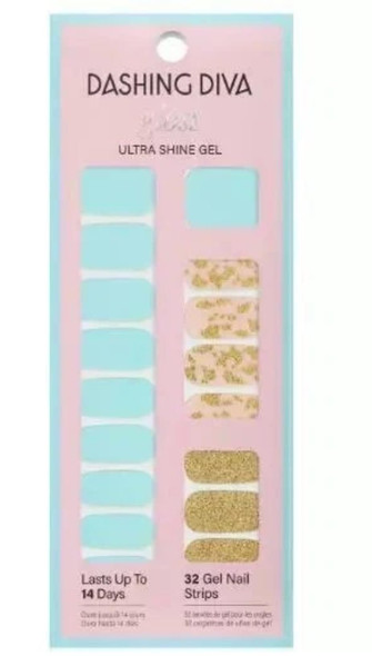 Dashing Diva Gloss Ultra Shine Gel Nail Strips Denim Spritz