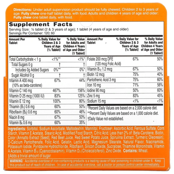 Flintstones Chewable Kids Vitamins With Immunity Support Multivitamin For Kids And Toddlers With Vitamin C & More 60Ct