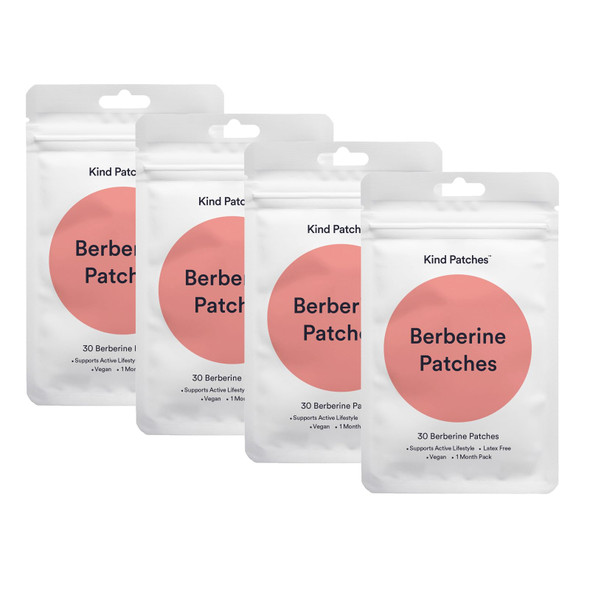 Kind Patches Berberine Patches With L Glutamine Chromium Pomegranate And Cinnamon 4 Pack 120 Patches