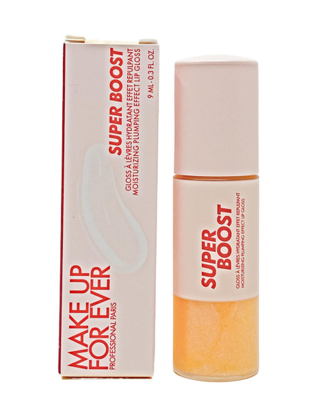 Make Up For Ever Super Boost Moisturizing Plumping Effect Lip Gloss 02 Fairy Glimmer (Holographic Gold And Pink Shimmer) 0.3 Oz / 9 Ml