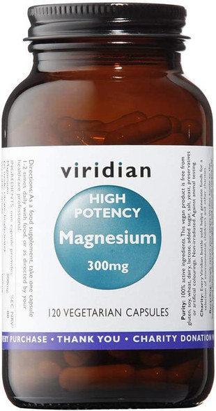 Viridian High Potency Magnesium 300mg (120 Vegetarian Capsules)