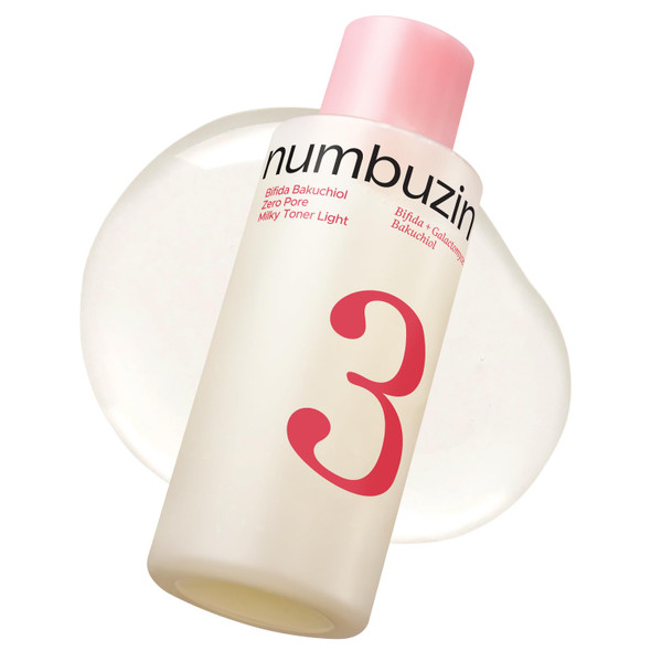 Numbuzin No.3 Bifida Bakuchiol Zero Pore Milky Toner Light Hydrating Toner For Pores Uneven Texture For Sensitive Skin 6.76 Fl Oz