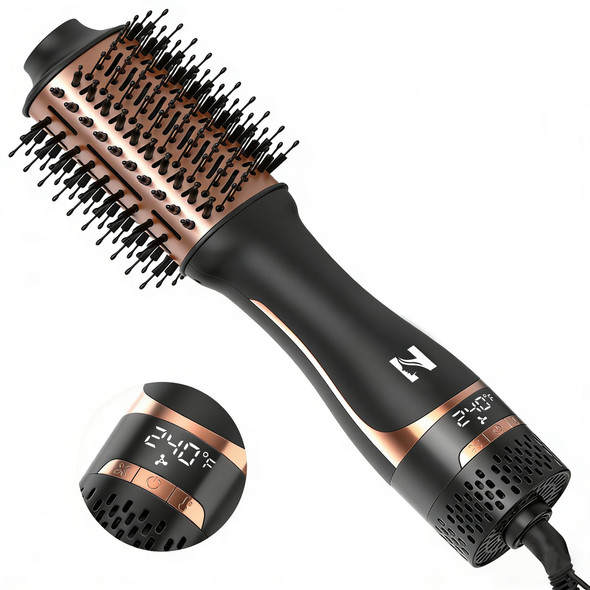 Nicebay Blow Dryer Brush For Women One Step Blowout Brush With Display Screen Oval Barrel Negative Ion Technology