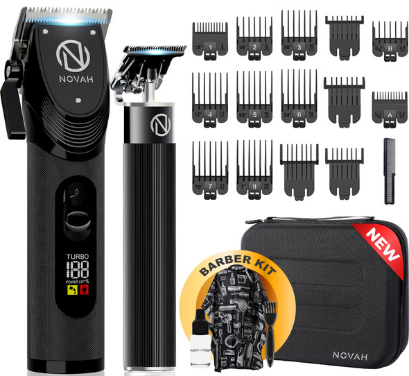 Novah Professional Hair Clippers For Men Professional Barber Clippers And Trimmer Set Mens Cordless Clipper Fade Haircut Kit Electric Hair Cut Machines