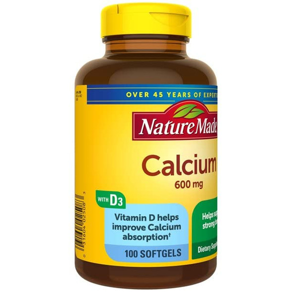 Nature Made Calcium 600 Mg With Vitamin D Liquid Softgels 100 Ea