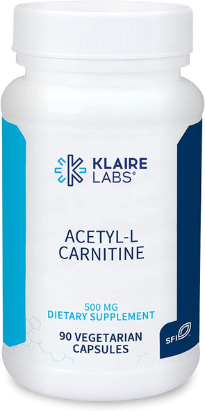 Klaire Labs Acetyl-L-Carnitine 500 mg - Hypoallergenic Acetyl L-Carnitine Supplement - Promotes Cognitive Health & Energy Production - 500mg Carnitine (90 Capsules)