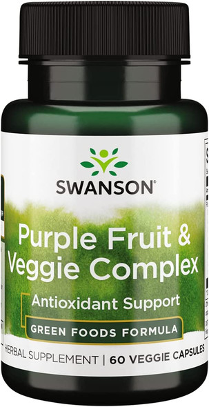 Swanson Whole Food Purple Antioxidants Fruit & Veggie Complex 400 Milligrams 60 Veg Capsules