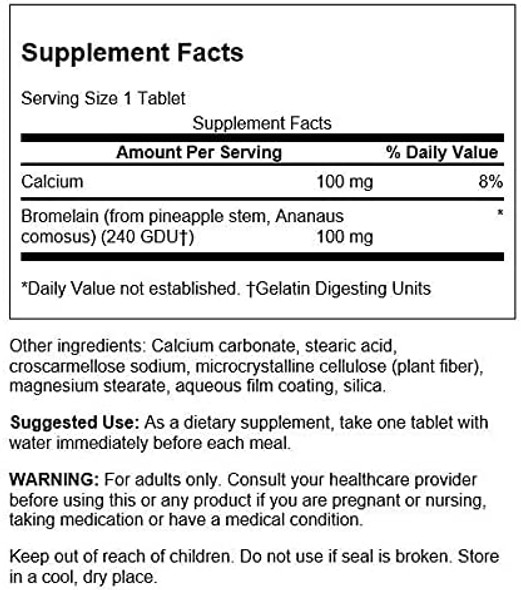 Swanson Bromelain 100 mg 100 Tabs