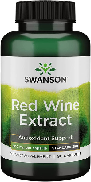 Swanson Red Wine Extract 500 Milligrams 90 Capsules