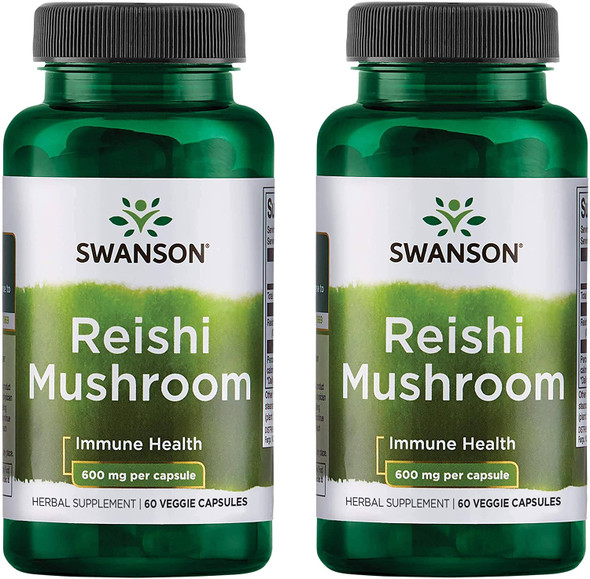 Swanson Reishi Mushroom 600 mg 60 Caps 2 Pack
