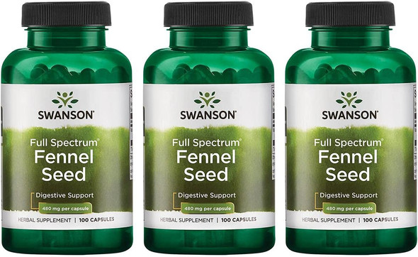 Swanson Fennel 480 Milligrams 100 Capsules (3 Pack)