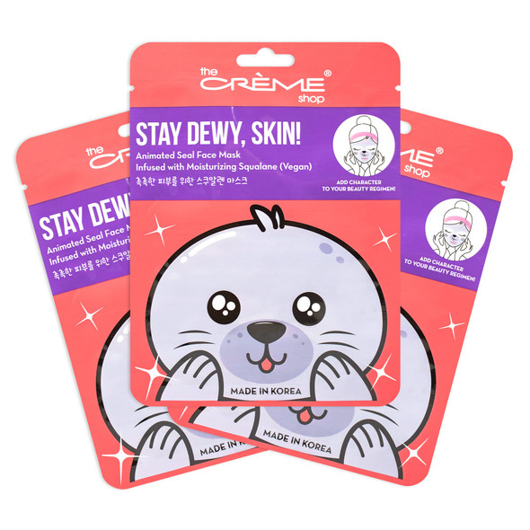 The Creme Shop Korean Skincare Animated Seal Face Mask Infused With Moisturizing Vegan Squalane