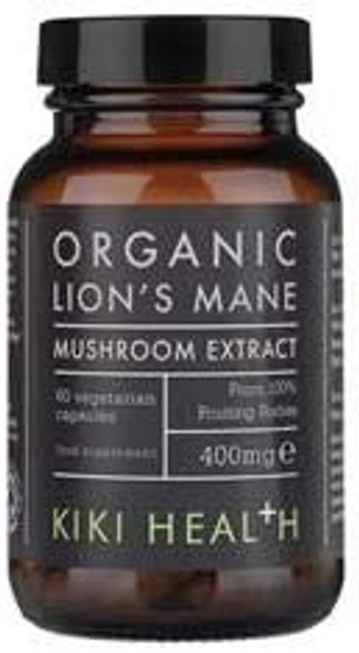 Organic Lion's Mane Extract Mushroom 60 Vegicaps by Kiki Health