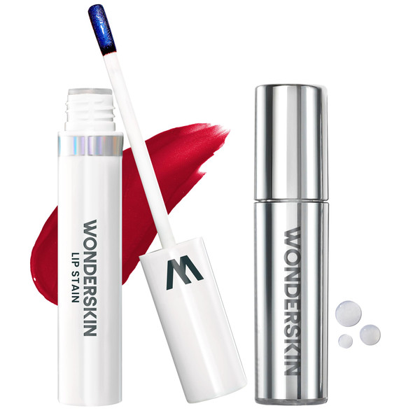 Wonderskin Lip Stain Peel Off Masque (Divine) With Lip Rehab Serum Oil