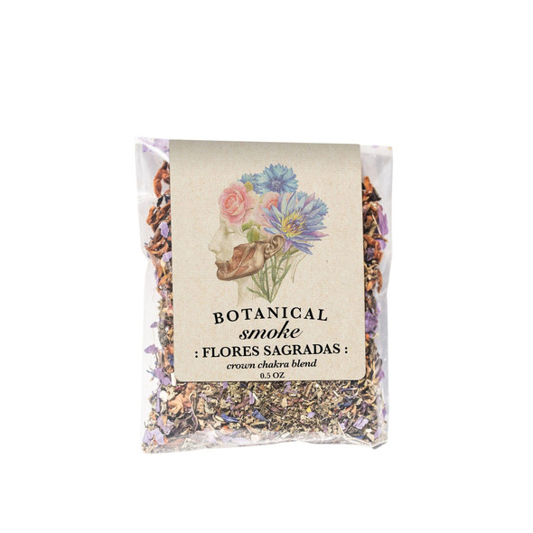 Anima Mundi Apothecary Flores Sagradas Crown Chakra Blend Organic Herbal Blend With Mugwort And Rose Petals To Promote Relaxation (0.5Oz)