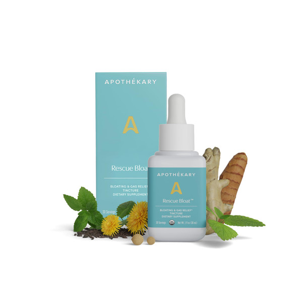 ApotheKary Rescue Bloat FastActing Digestive Drops For Gas & Bloat Relief