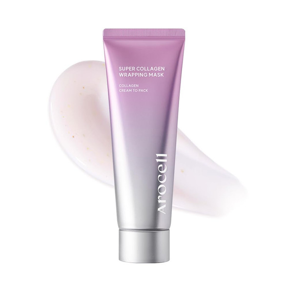 Arocell Super Collagen Wrapping Facial Mask / Korean Peel Off Face Mask Pack With Collagen Film Care Hydrating Firming & Elasticity Boosting Exfoliating Skincare 80Ml 2.70 Fl Oz