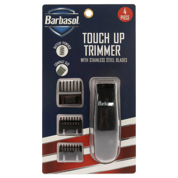 Barbasol Touch Up Trimmer For Men Compact Electric Xtreme Precision Beard And Hair Trimmer With Stainless Steel Blades & 3 Guide Combs (3 6 10Mm) Wireless Aa Battery Powered (Not Included)
