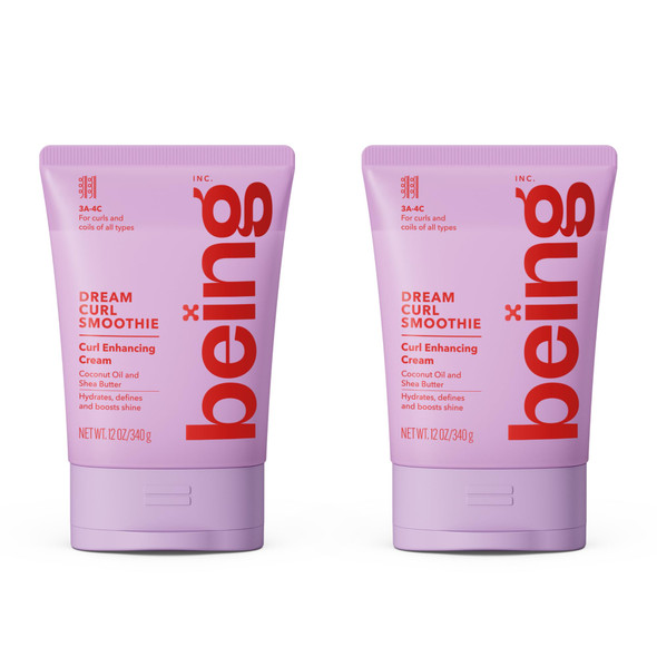 Being Dream Curl Smoothie Curl Enhancing Cream With Coconut Oil And Shea Butter 12 Oz(Pack Of 2)