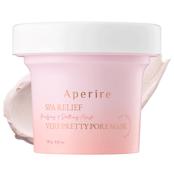Aperire White Clay Pore Mask Deep Cleansing & Sebum Control Treatment Minimizes Pores & Blackheads For Oily AcneProne Skin Korean Skincare 4.23 Oz