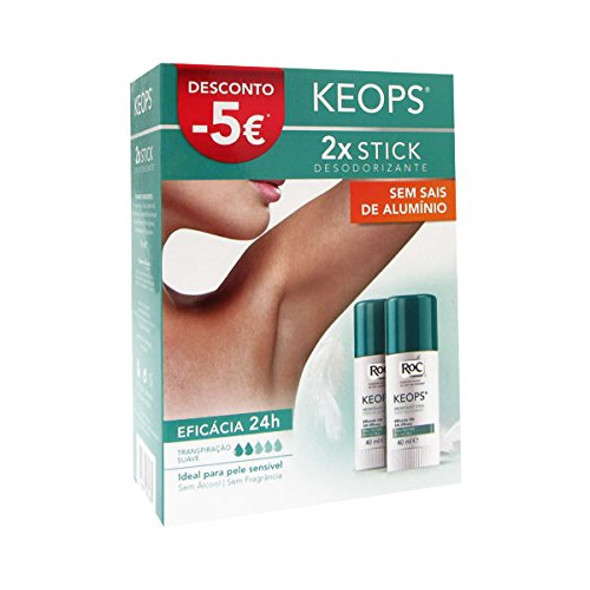 Roc Keops Deodorant Stick Soft Sweating 2x40ml