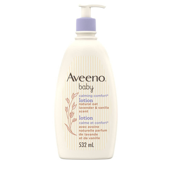 Aveeno Baby Calming Comfort Baby Lotion Lavender And Vanilla Scents Hypoallergenic And Paraben Moisturizer 532 Ml White
