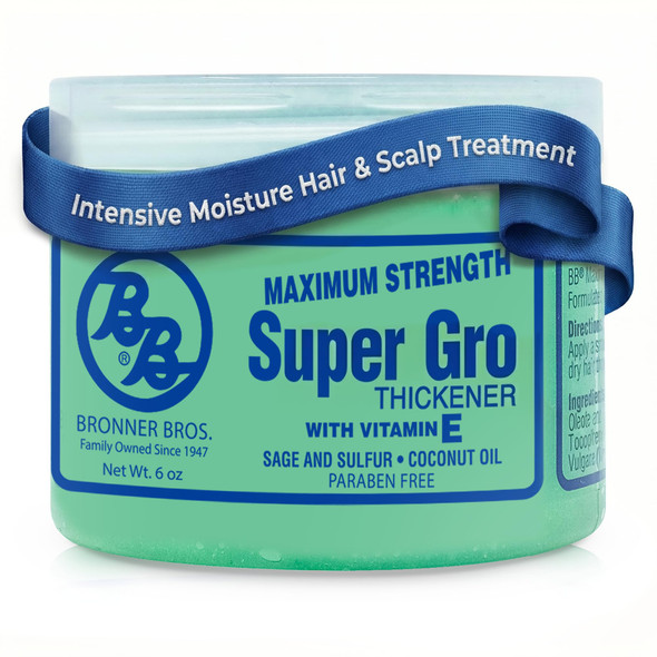 Bronner Bros Maximum Strength Super Gro Hair Grease & Scalp Treatment 6Oz
