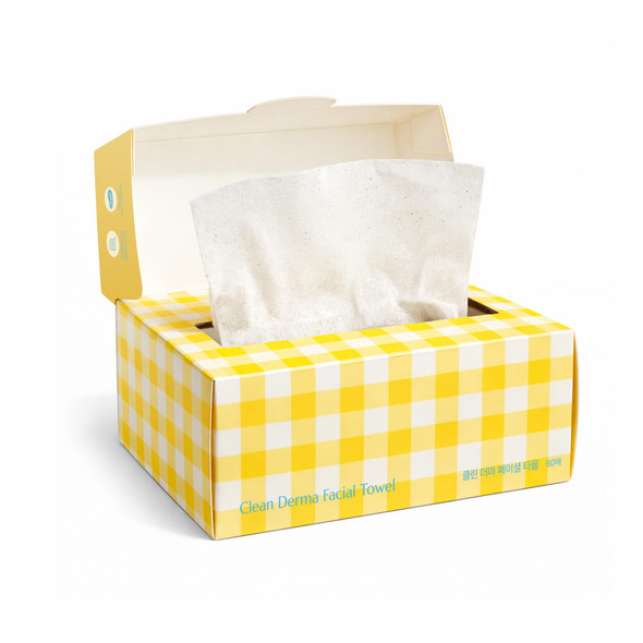 Cleardea Clean Derma Facial Towel SingleUse Disposable Face 100% Unbleached Cotton LowLint & Gentle Dry For Daily Skincare & Travel Made In Korea 60 Count