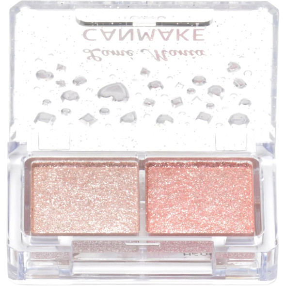 Canmake Lama Mania Eye Shadow Glitter Shiny Pearl 2 Colors (3.7G) (02 Pink Poodle) 0.13Oz