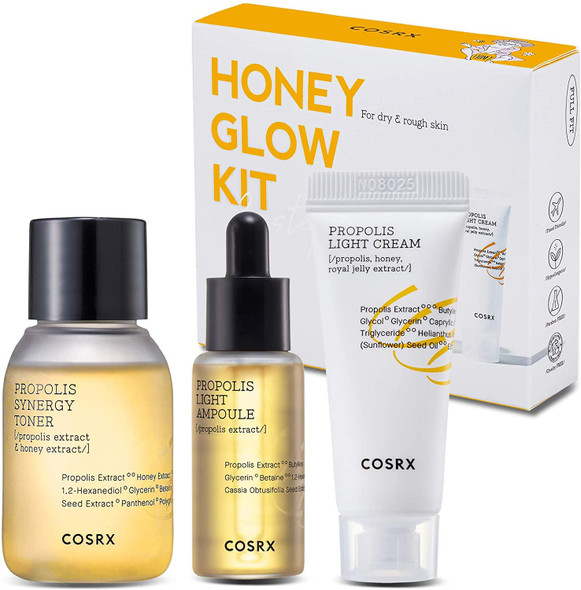 Cosrx Honey Glow Kit Propolis Toner Serum & Cream Travel Size Set