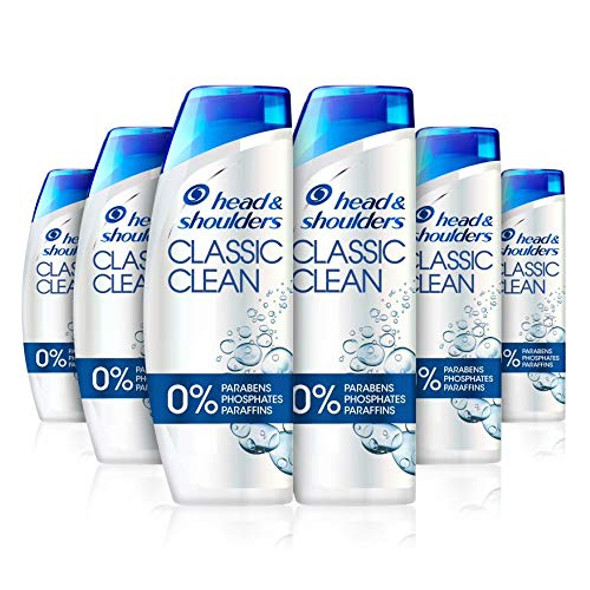 Head & Shoulders Classic Clean Dandruff Shampoo 500ml 6 Pack (1 x 6 Pack) Clinically Proven Deep Cleansing UK #1 Shampoo