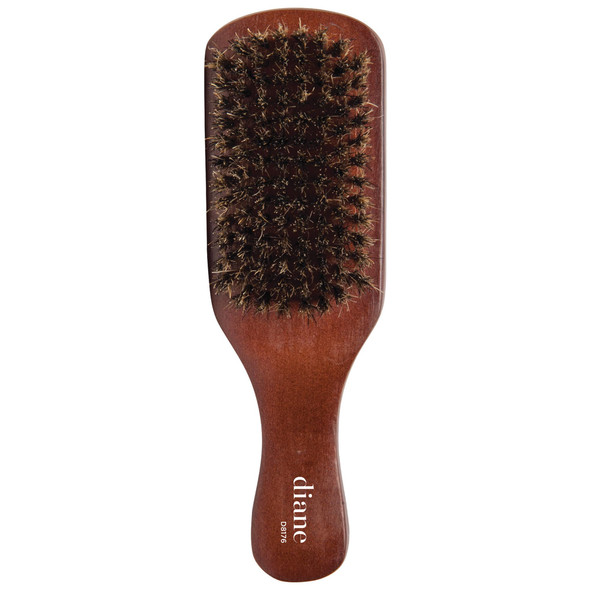 Diane Reinforced Boar Bristle Curved Club Wave Brush For Men And Barbers Medium Bristles For Thick And Curly Hair Use For Detangling Smoothing Wave Styles Restore Shine And Texture