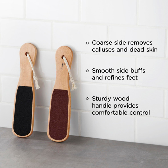 Diane 2Sided Foot File Callus Remover For Feet Wooden Handle Pedicure Tool Foot Scrubber & Heel Scraper For Dead Skin Dry Cracked Feet & Smoothing Heels Wet Or Dry Use 10 X 2 3/8 100/80 Grit