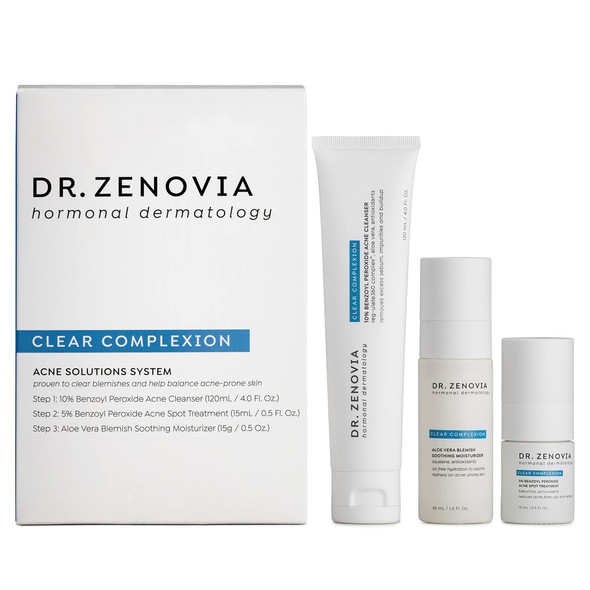 Dr. Zenovia Clear Complexion Acne Solutions System 3Step Hormonal Acne Treatment Kit
