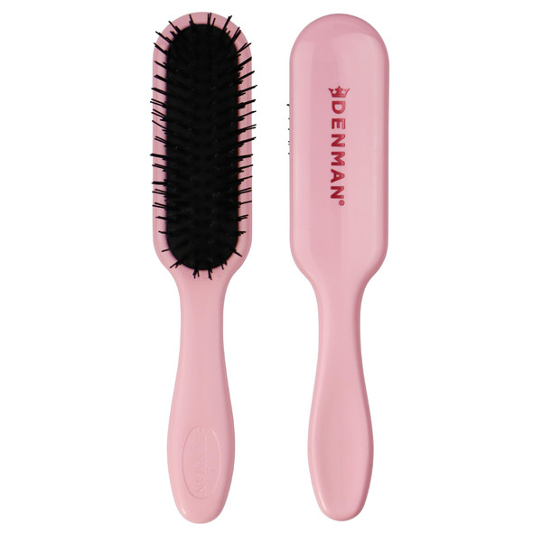 Denman Mini Deatngling Hairbrush For Short Hair Gentle Wet & Dry Knot Remover For Kids And Adults D90 Pink Crush